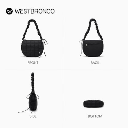 [New In]Westbronco Puffy Crossbody Bag for Women Valentine'S Day Gift Idea with Drawstrin Strap New Season Trendy Chic Fashion Purse Casual Cute Style Lightweight Everyday City Work Bag Gift for Girl