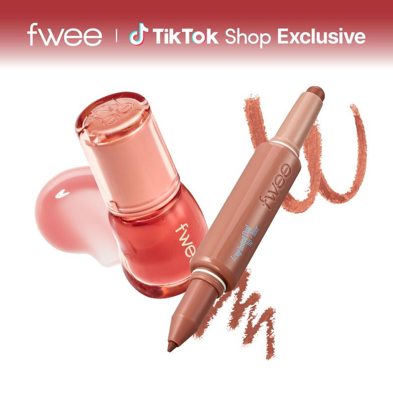 [Tiktok Shop Exclusive] Fwee Easy Lazy Lip Combo | LONG-LASTING DUAL COLORING STICK LIP + LINER & 3D Voluming Gloss | Transproof Lip Combo |