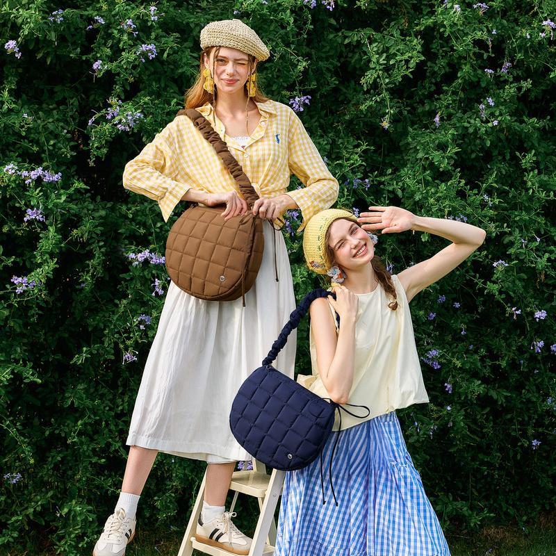 [New In]Westbronco Puffy Crossbody Bag for Women Valentine'S Day Gift Idea with Drawstrin Strap New Season Trendy Chic Fashion Purse Casual Cute Style Lightweight Everyday City Work Bag Gift for Girl