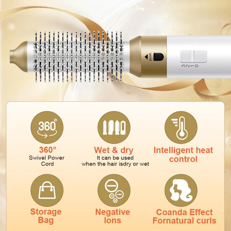5-In-1 Hair Styler with Rotating Hair Dryer Brush, Multistyler Set for Women - Effortless Styling for Curly Hair