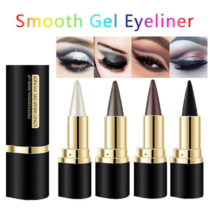 2Pcs Gel Eyeliner Pencil,Long-Lasting Quick-Drying Eye Black Crayon Matte Eyeliner Cream Waterproof Eyeliner,Cat Eye Makeupstencil,Smoky Eyeshadow Palette Goth Halloween Makeup Kit,Girl'S Favorite Christmas Makeup Gift.