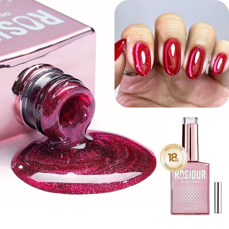 ROSIOUR 18Ml Cat Eye Gel Nail Polish | Includes Magnet | Hema-Free, Tpo-Free | for Salon & Home Use, Ideal for Nail Techs & Beginners