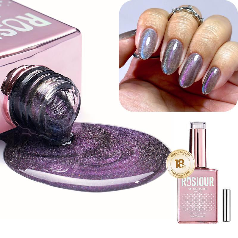 ROSIOUR 18Ml Cat Eye Gel Nail Polish | Includes Magnet | Hema-Free, Tpo-Free | for Salon & Home Use, Ideal for Nail Techs & Beginners