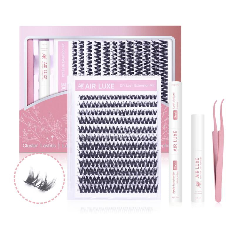 AIR LUXE DIY Lash Clusters Kit 144 Pcs Ultra Dense Volume Extensions Waterproof Long Wear Flawless Salon Result for Beginners Beginner Friendly Ultra Thin Invisible Band
