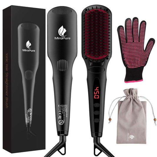Miropure Enhanced Hair Straightener Brush with Anti-Scald Hairbrush Smooth Comfort