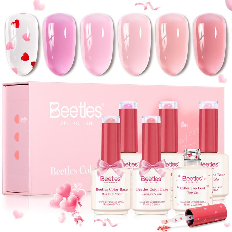 【Ideal Gift】Beetles HEARTBEAT Gel Nail Polish Nail Art DIY Manicure Kit, Best Gift Choice for Women and Girls Cutics