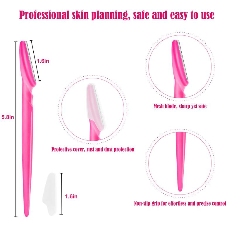 12-Piece Precision Eyebrow Trimmer Set, Unisex Skin Exfoliation Tool, Painless Facial Hair Removal Tool, Sharp and Safe Blades, Ideal for Shaping, Trimming, and Exfoliation, Makeup Tool