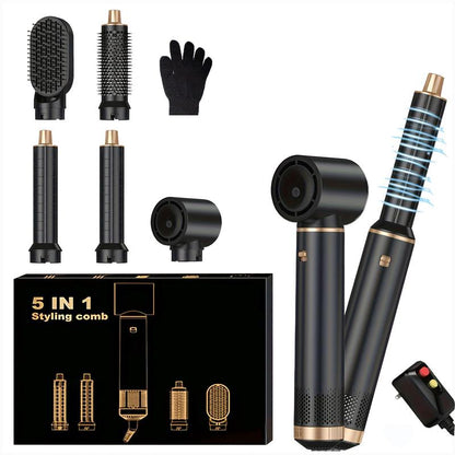 5-In-1 Air Styler Zero Heat Damage 203 ° F Lightweight Hair Dryer & Straightening Multi-Functional Styler Auto Curling Wand Auto Rotating Curler Straightener Comb Black Straightener Straightening Brush Gift& Curler Xmas Gift Air Styler