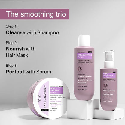 Bare Anatomy Ultra Smoothing Hair Trio – Shampoo, Mask & Serum
