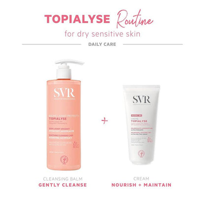 SVR Topialyse Cleansing Balm for Dry Itchy & Sensitive Skin with Niacinamide. Fragrance-Free, Soothing Face & Body Wash. 24Hr Nourishing Protective Cleanser, 13.5 Fl.Oz.