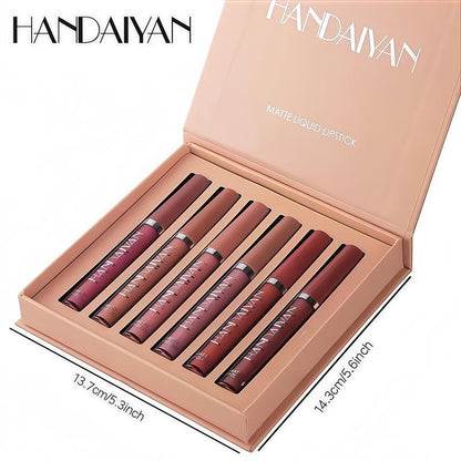 6Pcs Nude Matte Liquid Lipstick Set, Waterproof Long Lasting Non-Stick Cup Nude Lipstick 24 Hour Not Fade Matte Lipstick Professional Lip Gloss Makeup Christmas Gifts for Women (Set A)
