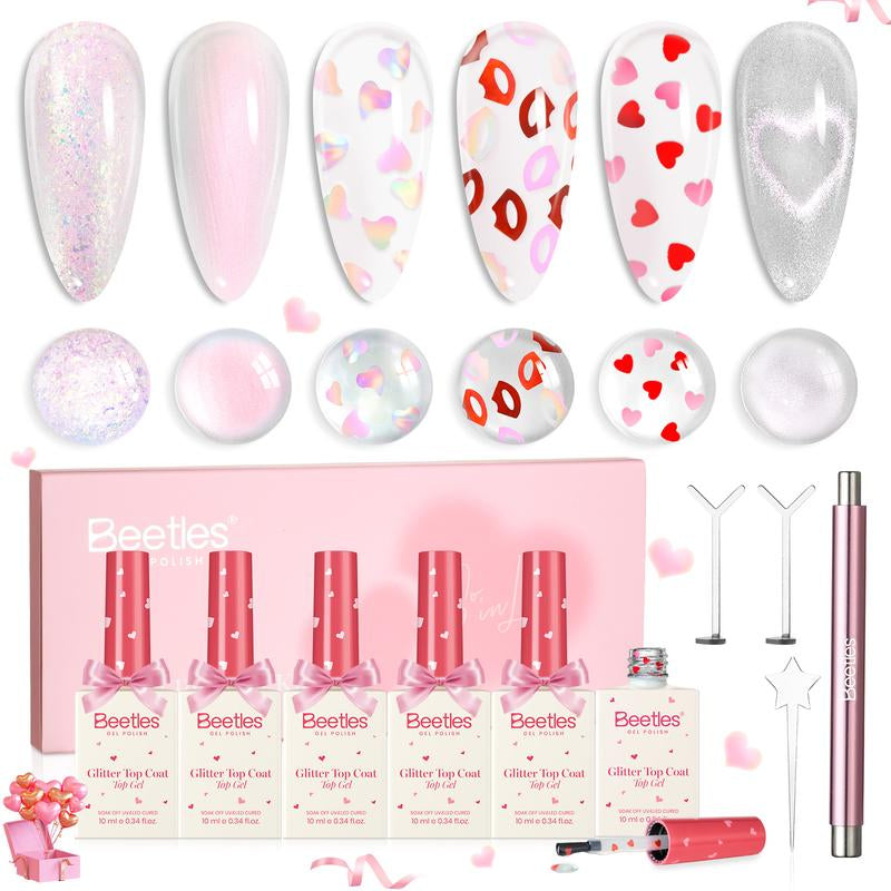 【Ideal Gift】Beetles HEARTBEAT Gel Nail Polish Nail Art DIY Manicure Kit, Best Gift Choice for Women and Girls Cutics