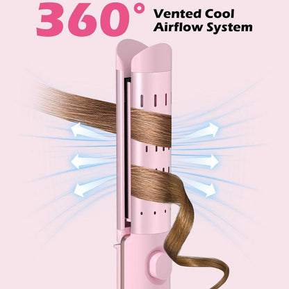 Novus Airflow-Hair Straightener and Curling Iron 2 in 1 with 360° Cool Air for Long Short Hair, 4 Temps and Auto Shutdown