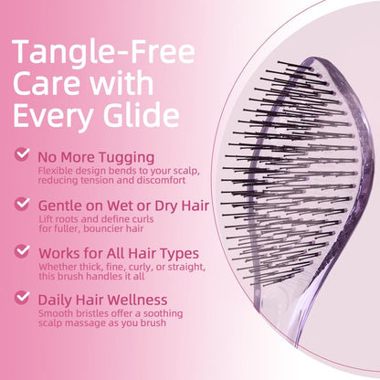 Christmas Must-Have-Vmagic Detangling Brush High-Quality Scalp Comb for Women Girls Men & Boys Use in Wet and Dry Hair Dual-Level Teeth for Effortless Detangling Long Lasting