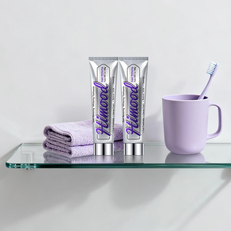 Himood Micro-Polishing Whitening Toothpaste 130G - Deep Cleans Stains with Polishing Crystals Infused with Protective Minerals for Instant Brightness & Lasting Enamel Care Oral
