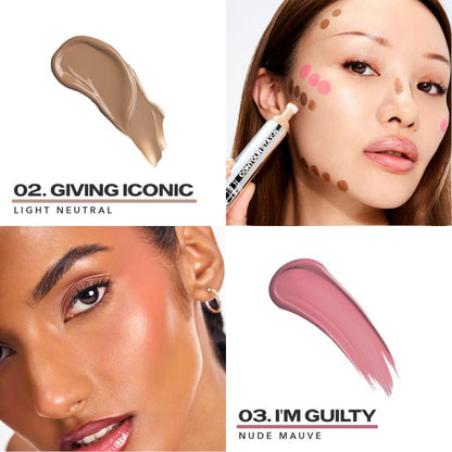 Sculpt & Blush DUO: Contour & Cheek STAY-N DUO, All-Day Wear, Buildable Pigment, Precise Applicator