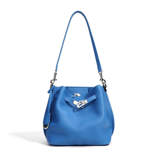 SADI Bag 2026 New Large Capacity Genuine Leather Bucket Bag Women Commuter Shoulder Crossbody Bag 30CM