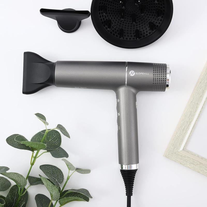 Slopehill Hair Dryer with Unique Brushless Motor | Intelligent Fault Diagnosis | Innovative Microfilter | Oxy Active Technology | Led Display (Grey) Christmas Gifts Holiday Gift