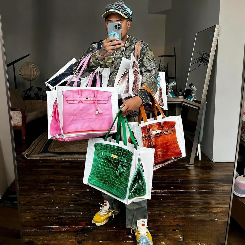 2026 INS Blogger'S Parody Creative Grocerybags Platinum Bag Remake Fashion Blogger'S Same Fitness and Leisure Bag Beach Bag