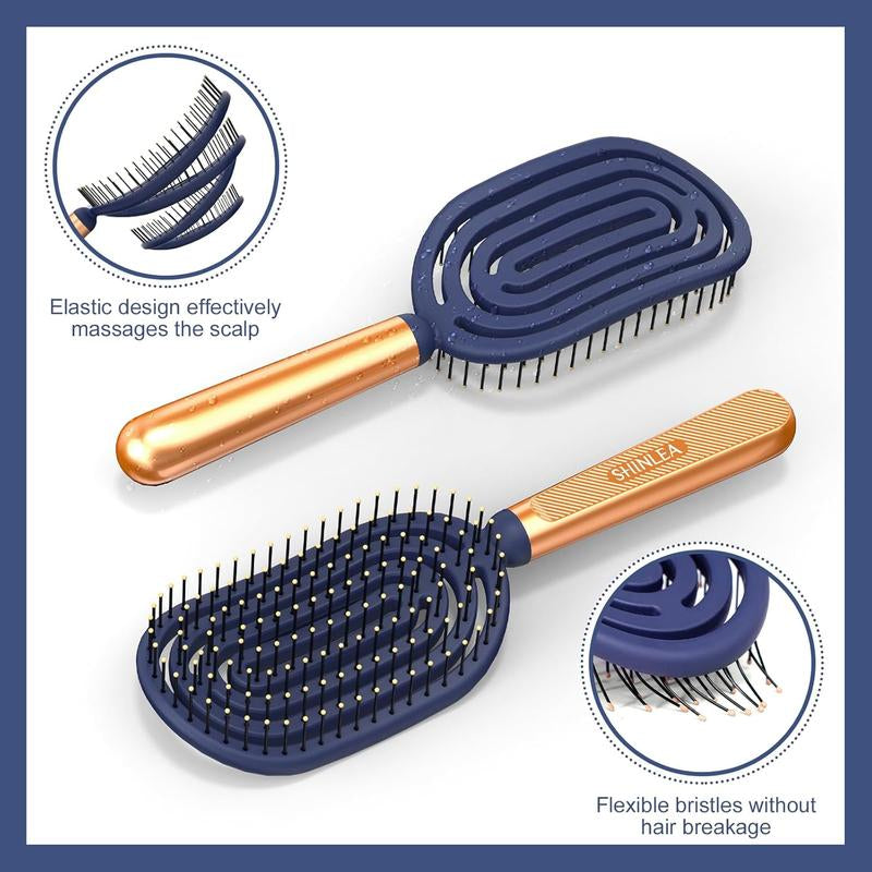 Spiral Detangler Hair Brush, Model 330PSJ, Metal Handle, Vented Design for Wet Hair, Flexible Soft Bristles, 1 Item Haircare Heatless