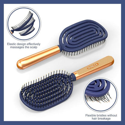 Spiral Detangler Hair Brush, Model 330PSJ, Metal Handle, Vented Design for Wet Hair, Flexible Soft Bristles, 1 Item Haircare Heatless