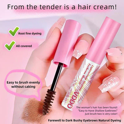 3D Eyebrow Cream，24-Hour Long-Lasting Waterproof Semi-Permanent, Adjustable Eyebrow Color, Long-Lasting and Natural. Comes in a Pair, Charcoal Gray and Chestnut Brown.