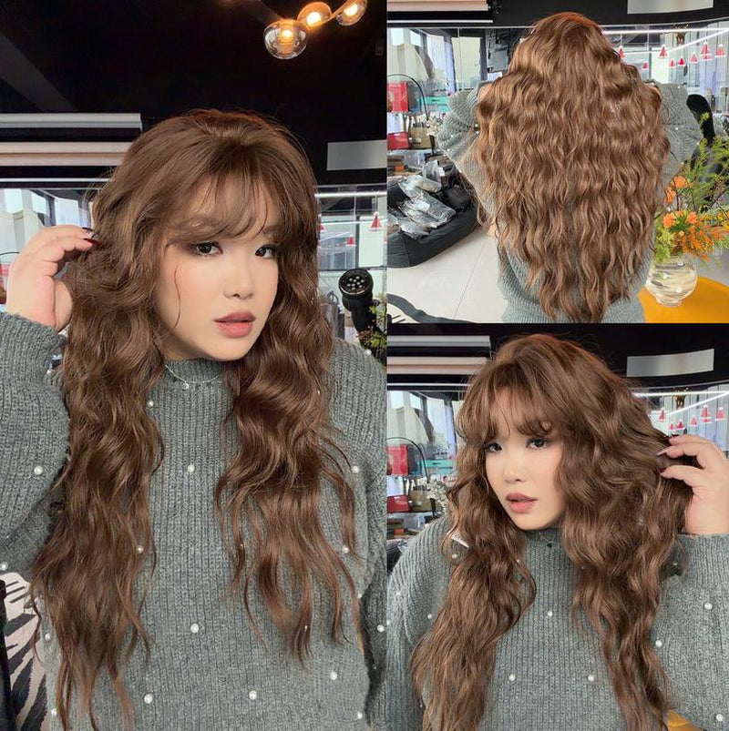 JBEXTENSION 29 Inches Long Body Wave Wig with Bangs DAPHNE