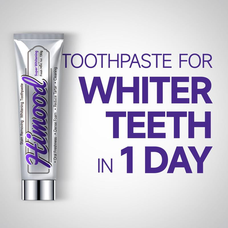 Himood Micro-Polishing Whitening Toothpaste 130G - Deep Cleans Stains with Polishing Crystals Infused with Protective Minerals for Instant Brightness & Lasting Enamel Care Oral