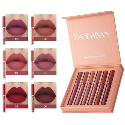 6Pcs Nude Matte Liquid Lipstick Set, Waterproof Long Lasting Non-Stick Cup Nude Lipstick 24 Hour Not Fade Matte Lipstick Professional Lip Gloss Makeup Christmas Gifts for Women (Set A)