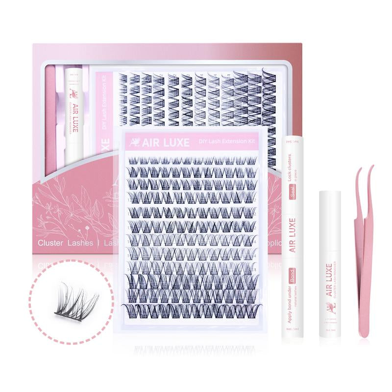 AIR LUXE DIY Lash Clusters Kit 144 Pcs Ultra Dense Volume Extensions Waterproof Long Wear Flawless Salon Result for Beginners Beginner Friendly Ultra Thin Invisible Band