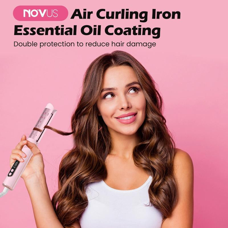 Novus Airflow-Hair Straightener and Curling Iron 2 in 1 with 360° Cool Air for Long Short Hair, 4 Temps and Auto Shutdown