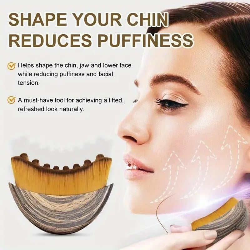 (Buy One, Get One Free)Lymphatic Contour Face Brush for Jawline & Chin Sculpting – Dry Brushing Massager for Lymphatic Drainage & Facial Fatigue Relief, Ergonomically Designed to Fit the Skin Precisely Beauty Roller Daily Guasha Massage Smooth