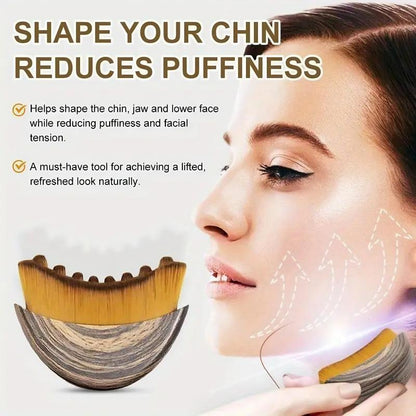 (Buy One, Get One Free)Lymphatic Contour Face Brush for Jawline & Chin Sculpting – Dry Brushing Massager for Lymphatic Drainage & Facial Fatigue Relief, Ergonomically Designed to Fit the Skin Precisely Beauty Roller Daily Guasha Massage Smooth