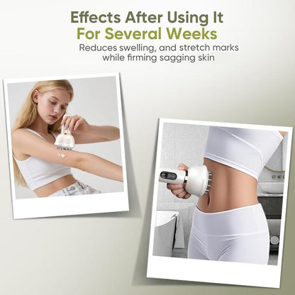 Portable Handheld Body Massager with Heat & Vibration Therapy for Legs Arms & Belly Home Spa Relaxation Device for Tired Muscles Smooth Skin White Perfect Gift Choice Neck Shoulder Relaxer Daily Use
