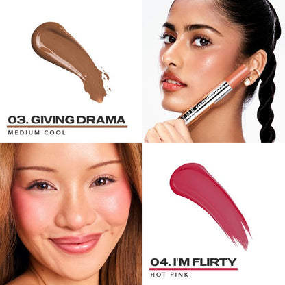 Sculpt & Blush DUO: Contour & Cheek STAY-N DUO, All-Day Wear, Buildable Pigment, Precise Applicator