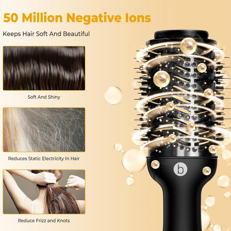 3 in 1 Hot Air Comb Electric Black Hair Dryer Brush Hot Air Comb Straight Hair Comb Comfort