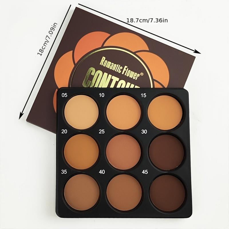 9 Tone Contour & Concealer Palette for Medium & Deep Tones - Natural 3D Makeup Effect, Matte Finish, Waterproof, Sweat Proof, Oil Control, Foundation & Eye Shadow Urbane Bronze