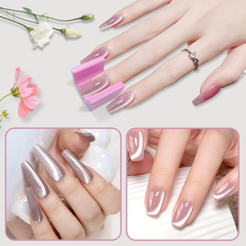 Honey Joy 5D Nail Magnet Tool for Cat Eye Gel Polish Non-Slip Finger Stand Strong Magnet Nail Art Manicure Tool for DIY & Salon Pink Cutics Cosmetic