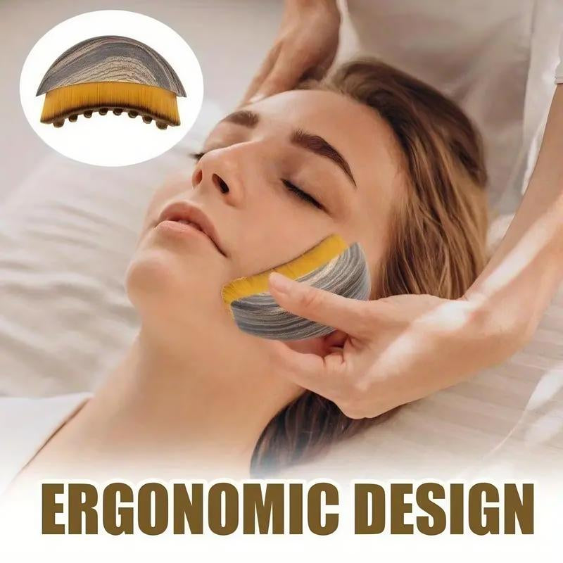 (Buy One, Get One Free)Lymphatic Contour Face Brush for Jawline & Chin Sculpting – Dry Brushing Massager for Lymphatic Drainage & Facial Fatigue Relief, Ergonomically Designed to Fit the Skin Precisely Beauty Roller Daily Guasha Massage Smooth