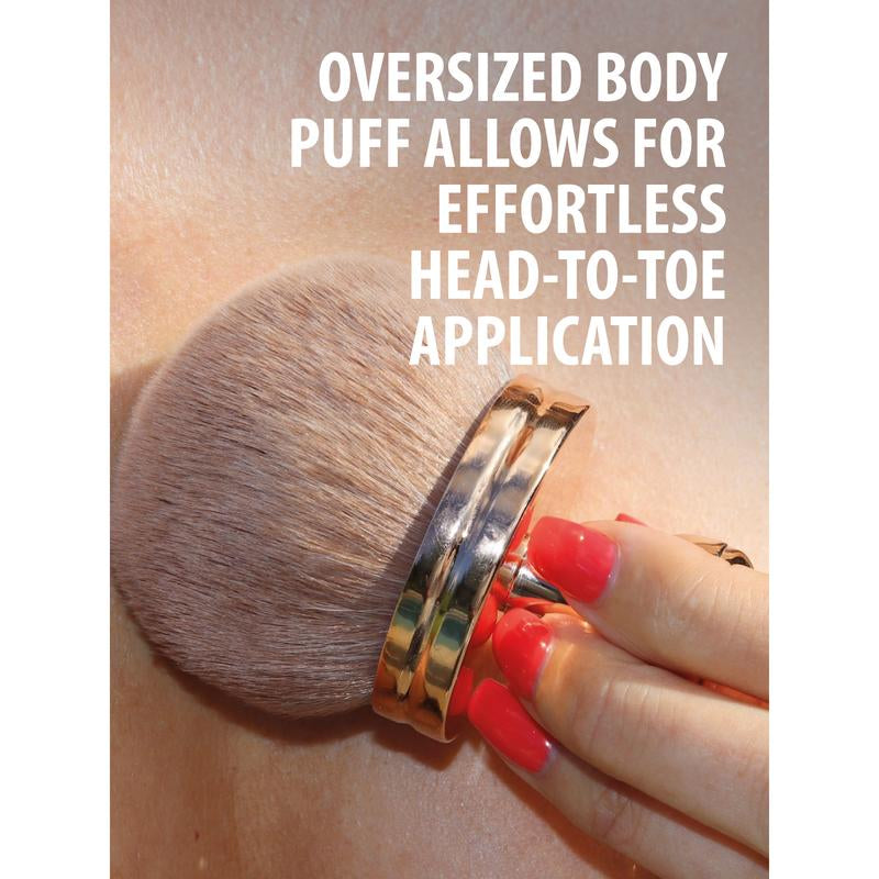 BODY PUFF Brush - Stylish Body Puff Brush in Rose Gold Finish with Handle and Head