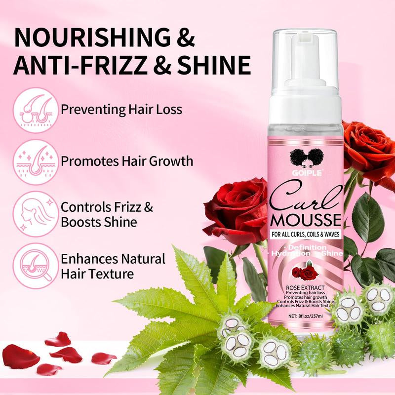 12 Counts Curl Mousse Kit Definition Curl Control Mousse Curl Enhancing Styling Hair Mousse for Curly Coils & Wavy Hair Hydrating Haircare