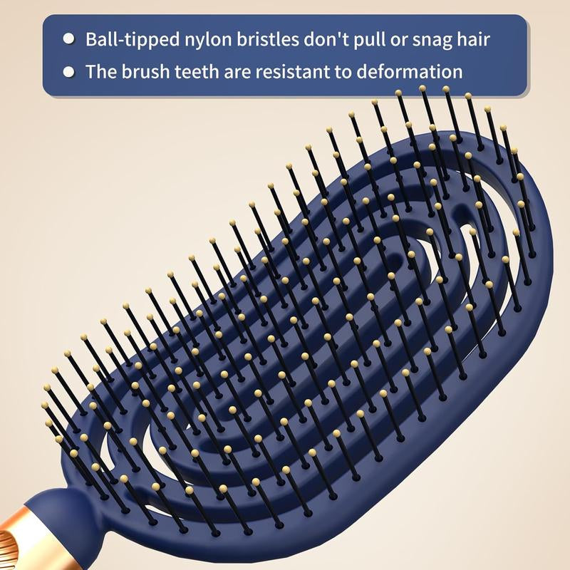 Spiral Detangler Hair Brush, Model 330PSJ, Metal Handle, Vented Design for Wet Hair, Flexible Soft Bristles, 1 Item Haircare Heatless