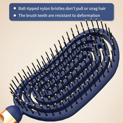 Spiral Detangler Hair Brush, Model 330PSJ, Metal Handle, Vented Design for Wet Hair, Flexible Soft Bristles, 1 Item Haircare Heatless