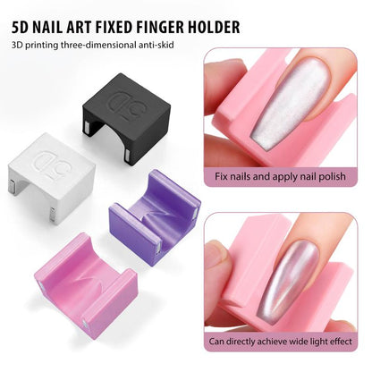 Honey Joy 5D Nail Magnet Tool for Cat Eye Gel Polish Non-Slip Finger Stand Strong Magnet Nail Art Manicure Tool for DIY & Salon Pink Cutics Cosmetic