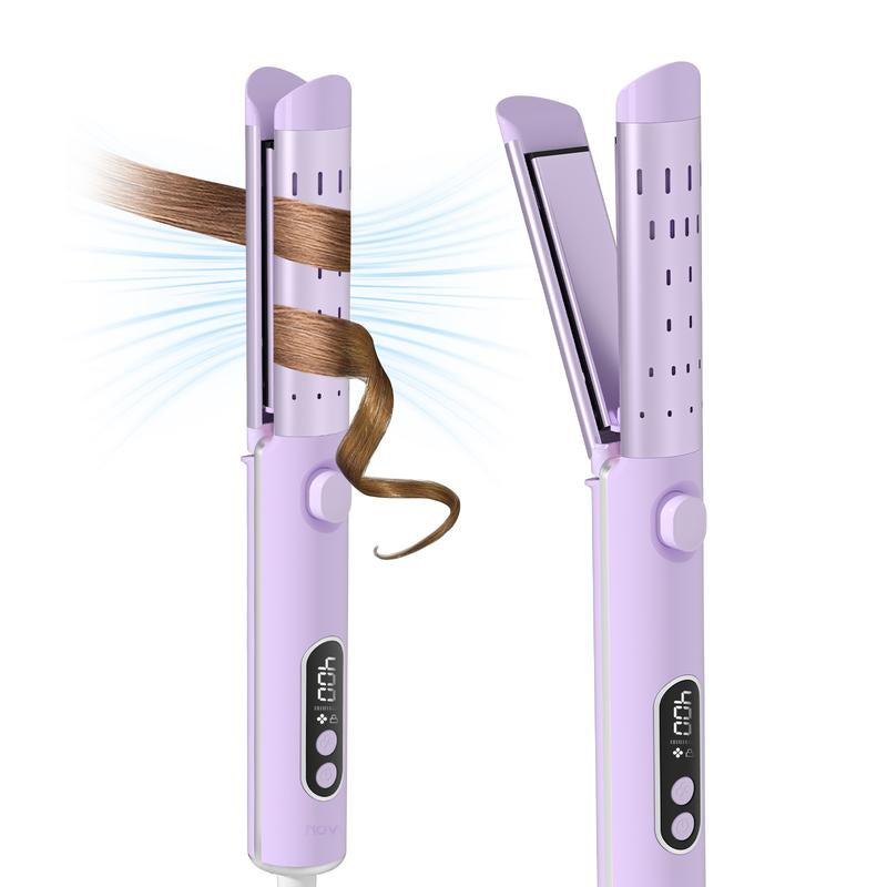 Novus Airflow-Hair Straightener and Curling Iron 2 in 1 with 360° Cool Air for Long Short Hair, 4 Temps and Auto Shutdown