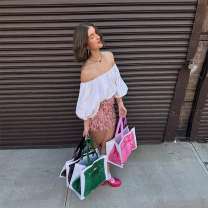 2026 INS Blogger'S Parody Creative Grocerybags Platinum Bag Remake Fashion Blogger'S Same Fitness and Leisure Bag Beach Bag