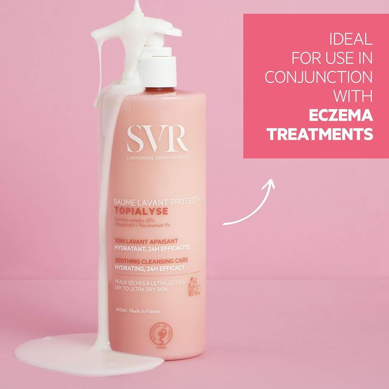SVR Topialyse Cleansing Balm for Dry Itchy & Sensitive Skin with Niacinamide. Fragrance-Free, Soothing Face & Body Wash. 24Hr Nourishing Protective Cleanser, 13.5 Fl.Oz.