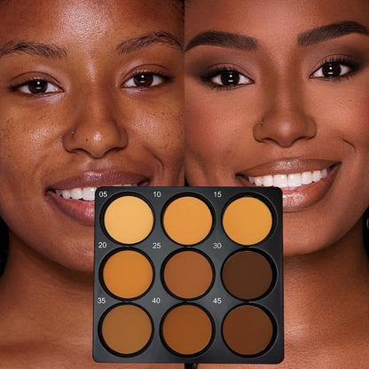 9 Tone Contour & Concealer Palette for Medium & Deep Tones - Natural 3D Makeup Effect, Matte Finish, Waterproof, Sweat Proof, Oil Control, Foundation & Eye Shadow Urbane Bronze