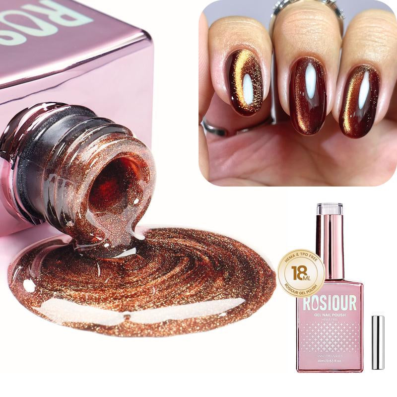 ROSIOUR 18Ml Cat Eye Gel Nail Polish | Includes Magnet | Hema-Free, Tpo-Free | for Salon & Home Use, Ideal for Nail Techs & Beginners