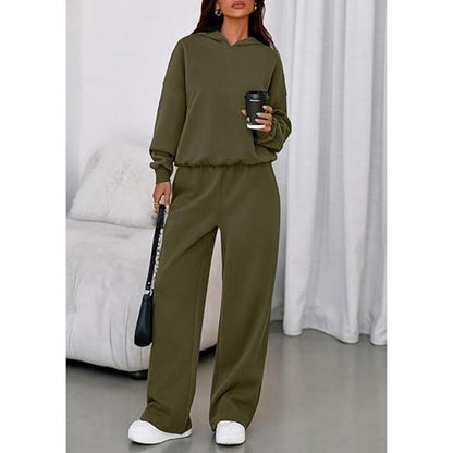 Prettygarden Womens Sweatsuits 2 Piece Set Casual Winter Long Sleeve Hoodie Loose Wide Leg Sweatpants Fall Tracksuit